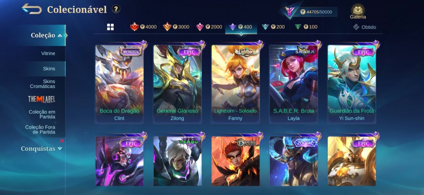 Conta Mobile Legends Melhor Colecionador