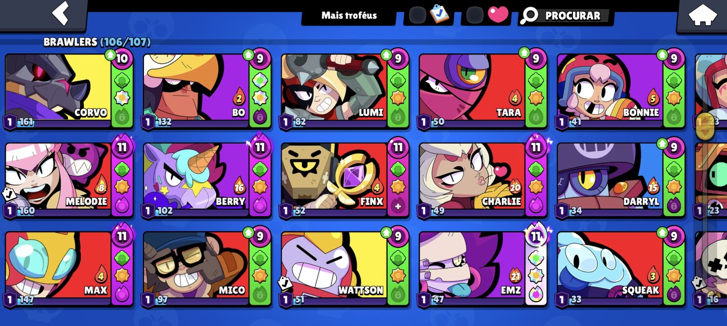 Conta Brawl Stars com todos os Brawlers e Elo mestre já pego