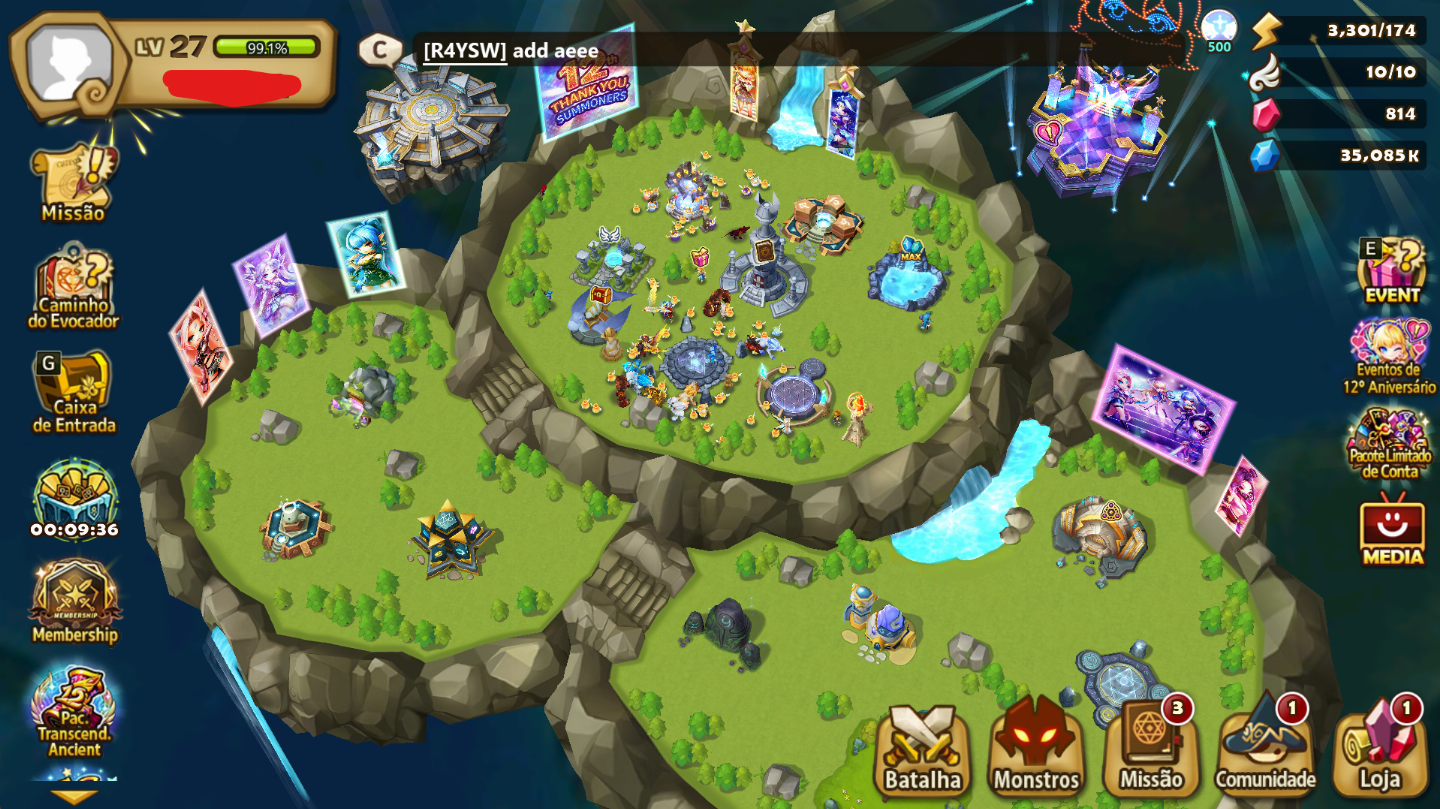 OBERON (LIGHT FAIRY KING) + 400+ SUMMONS + EVENTO 12 ANOS + CONTA COM EVENTO