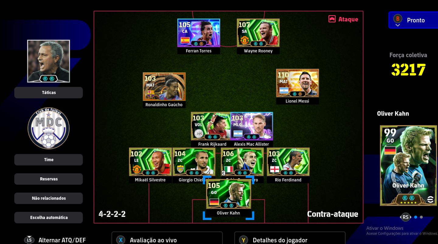 CONTA eFOOTBALL 2026 | MESSI 110, RONALDINHO, ROONEY 107 + CRAQUES LENDÁRIOS!