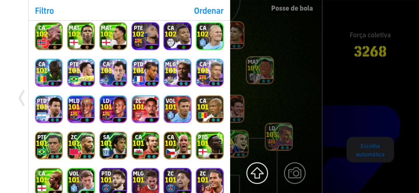 CONTA eFOOTBALL 2026 3268 FORÇA COLETIVA | ELENCO 109+