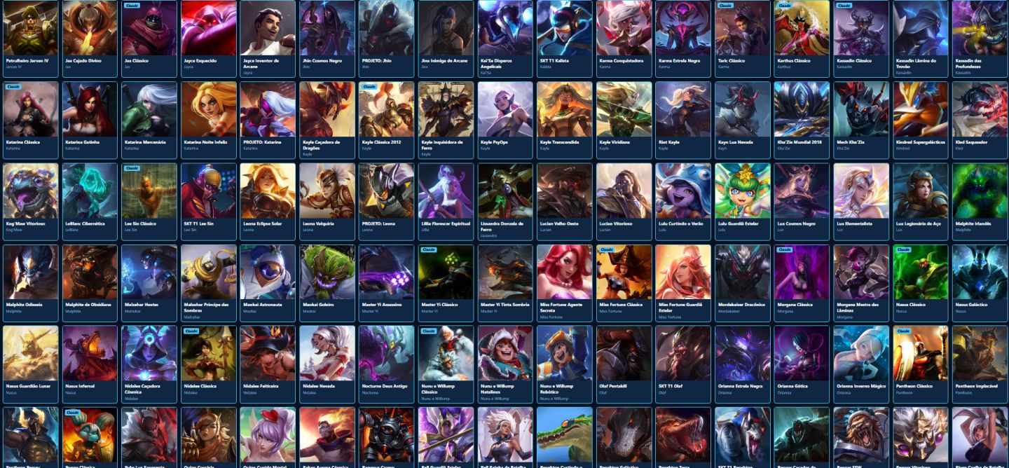 LEAGUE OF LEGENDS 278 SKINS NIVEL 440 TODOS CAMPEOES OURO