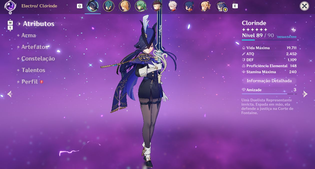 AR 52 LEYNEY + BIS / KAZUHA + CLORINDE + 5 PERSONAGENS 5 ESTRELA