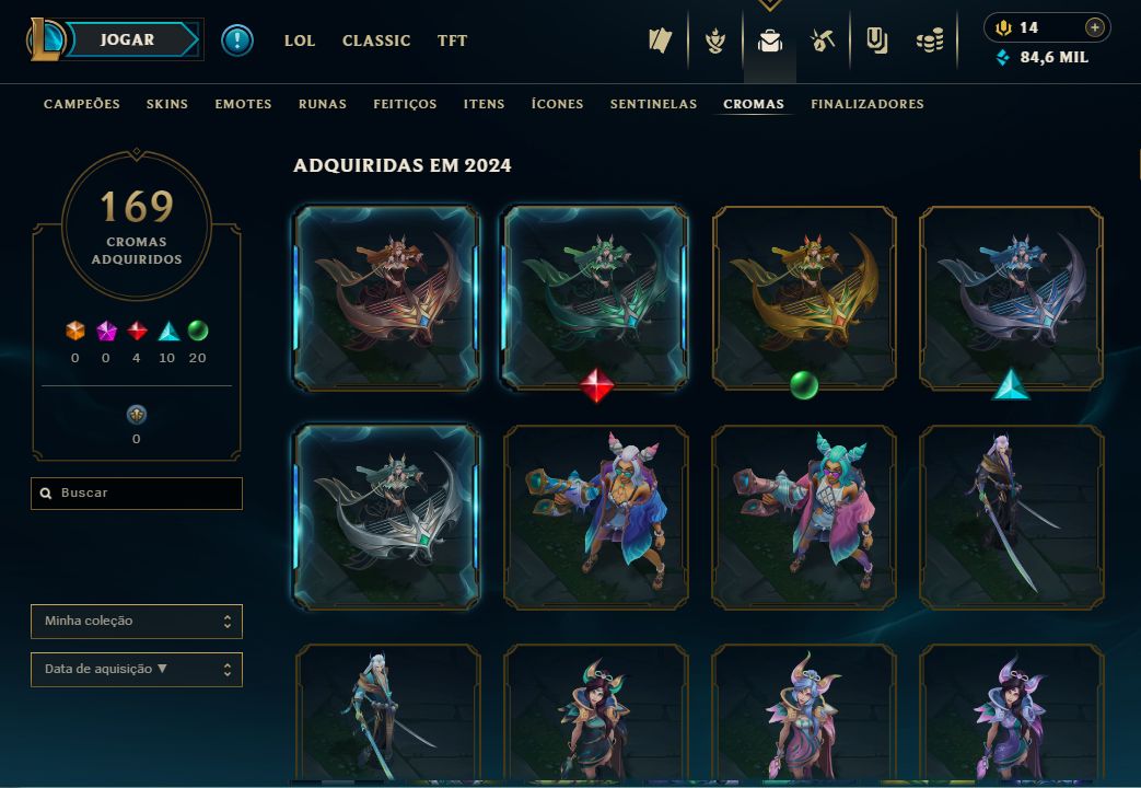 Conta LoL Nv 408 | 336 Skins | 169 Cromas | Ícone Barão 2013 | 84k EA