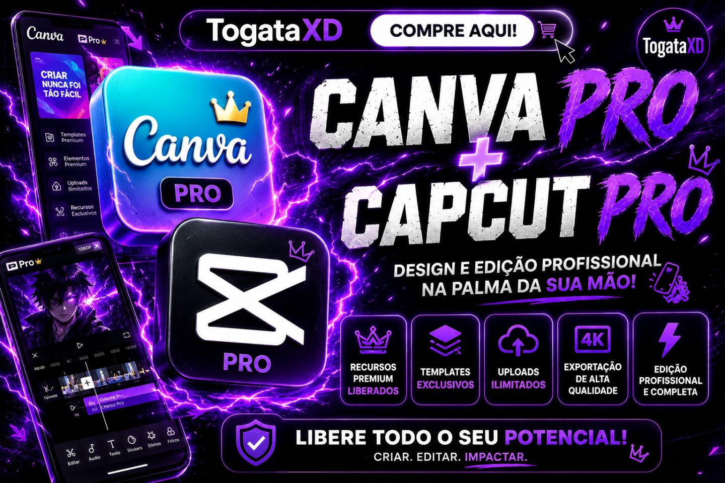 CANVA E CAPCUT PRO MENSAL