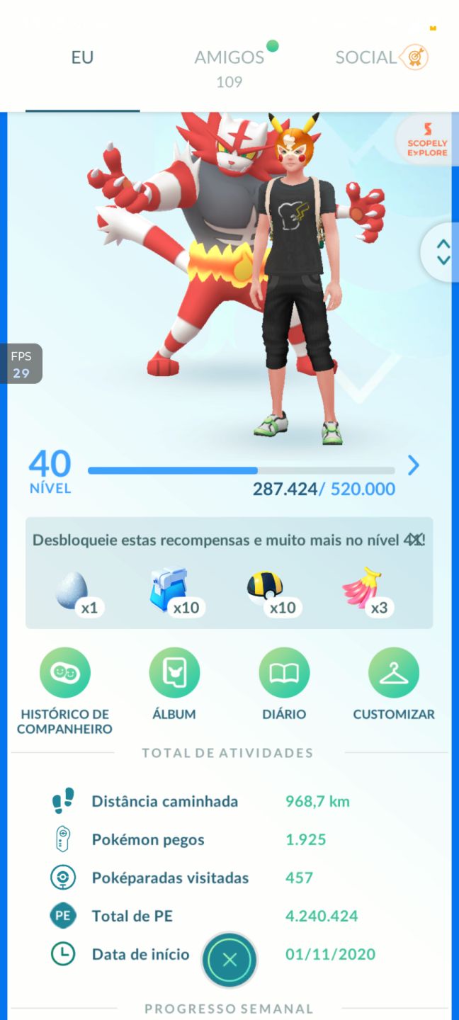 Conta pokémon go, nível 40