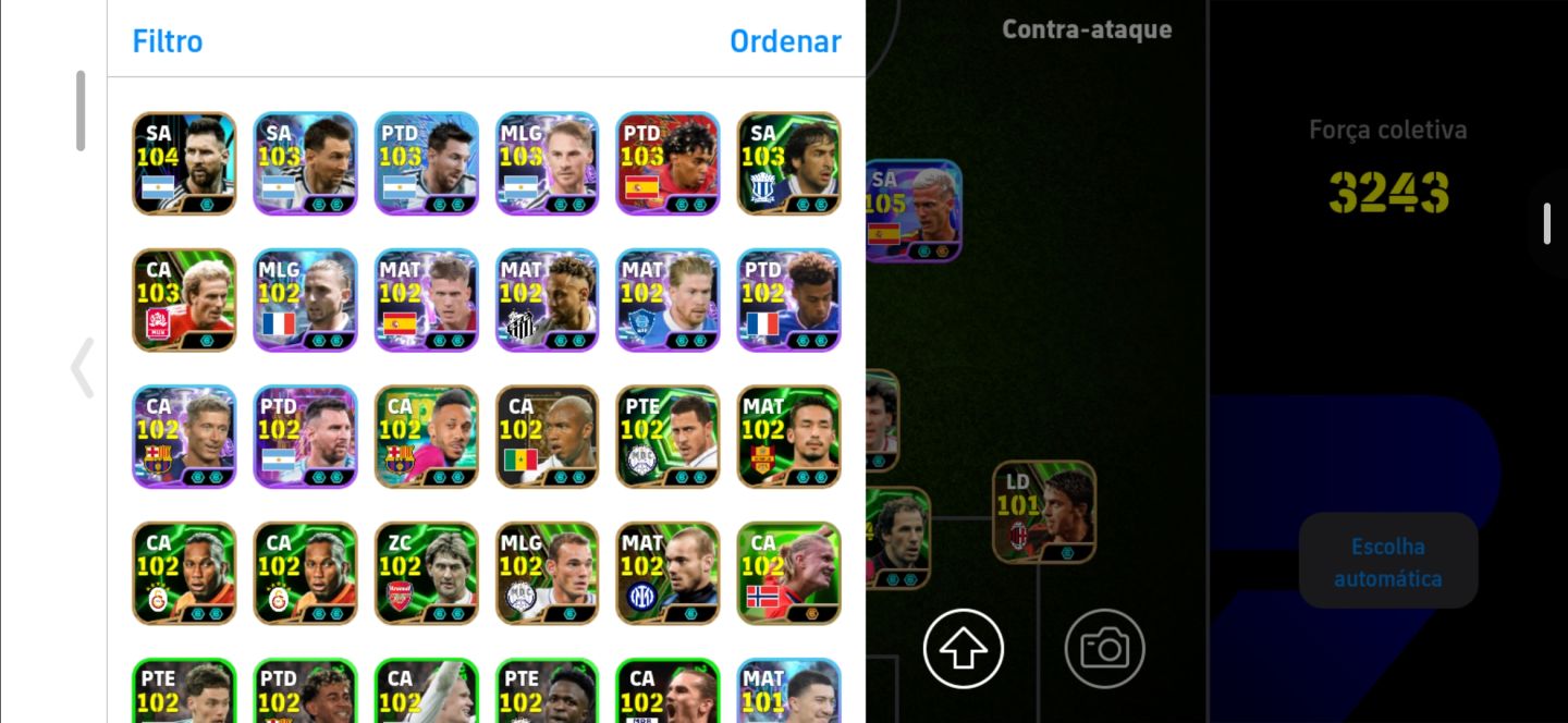 Conta efootball, com ibra 109, nedved 106, e muitos outros jogadores muito bons
