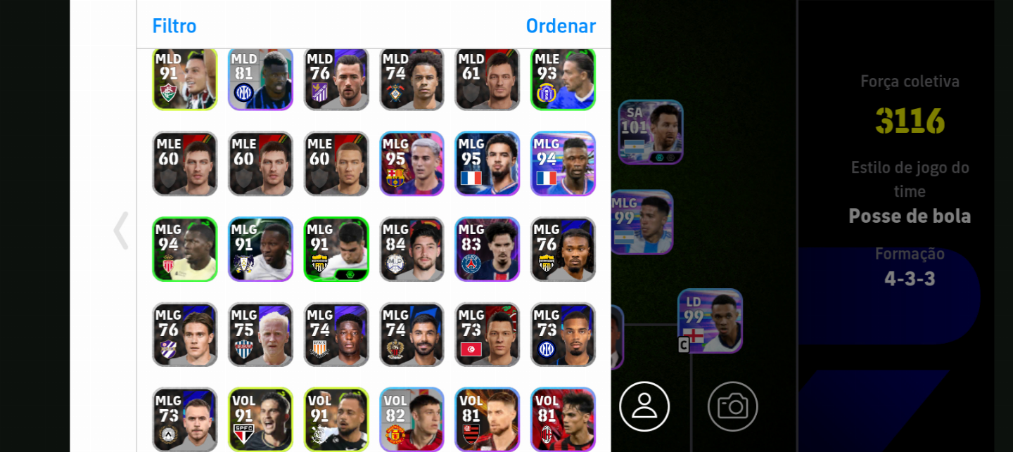 CONTA EFOOTBALL 3116 FORÇA | Zanetti 103, Ednilson, MESSI 101, inzaghi 102