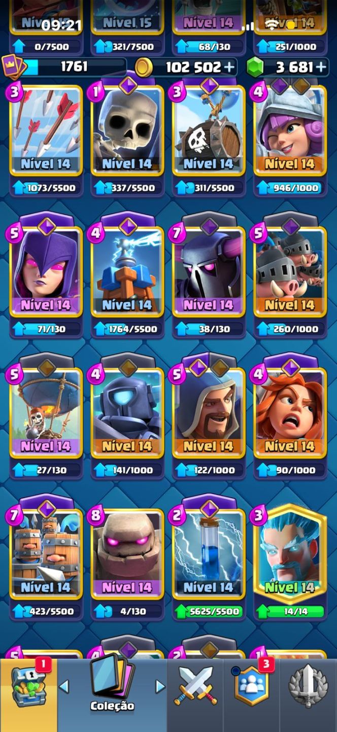 CONTA DE CLASH ROYALE FULL ACESSO 10827K - TODAS AS CARTAS - TORRE NIVEL 15