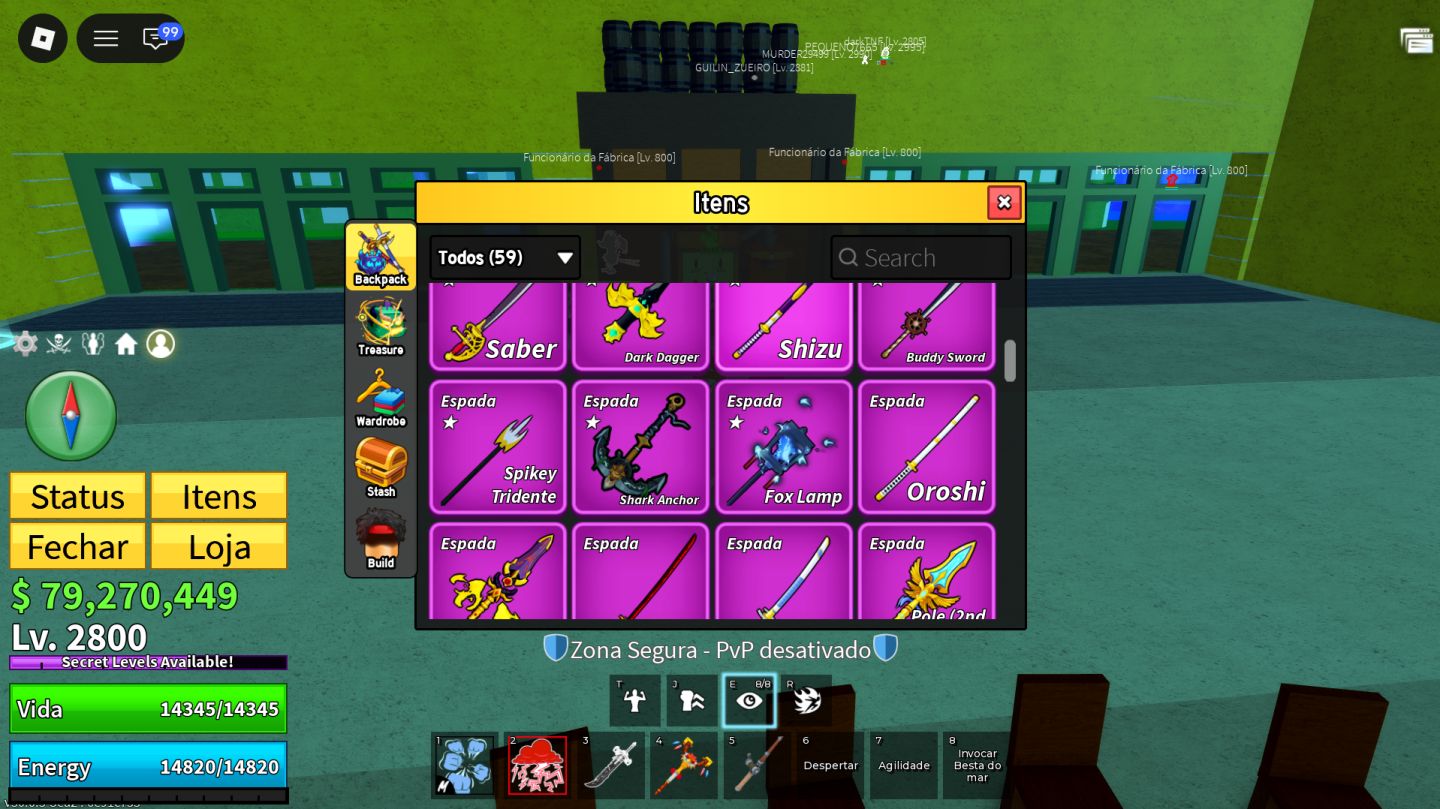 Conta main blox fruits com game pass, perms, crew top 12 global(participante)