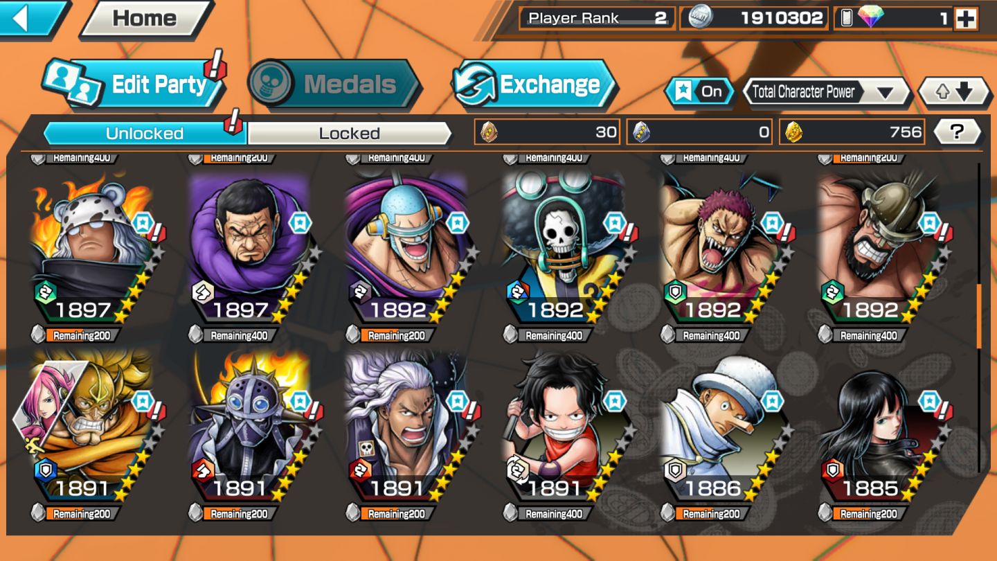 Conta com 2 EX + 750 frags dourados
