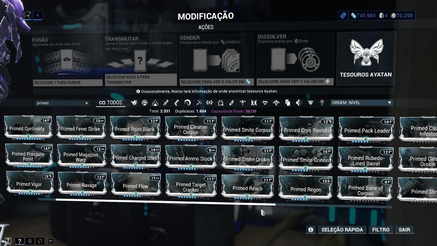 Desapego Warframe - MR21, frame buildados e Conta Vinculada a Steam