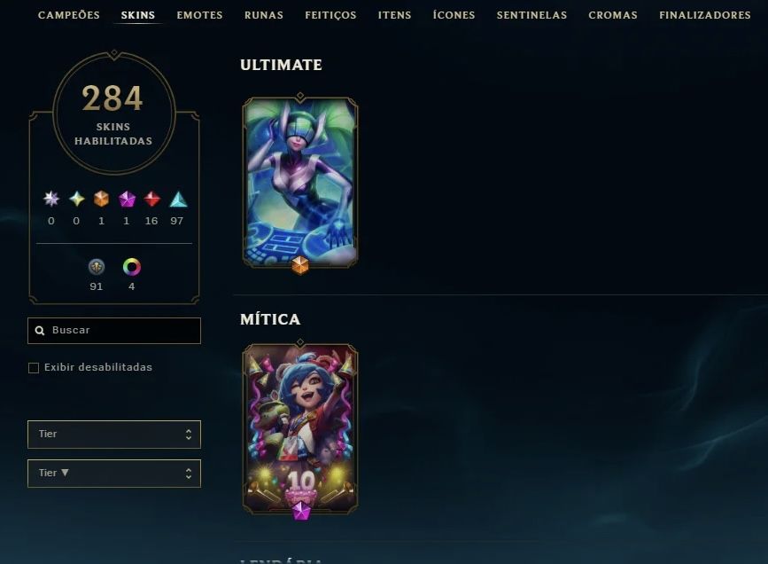 CONTA LOL PC COM 284 SKINS