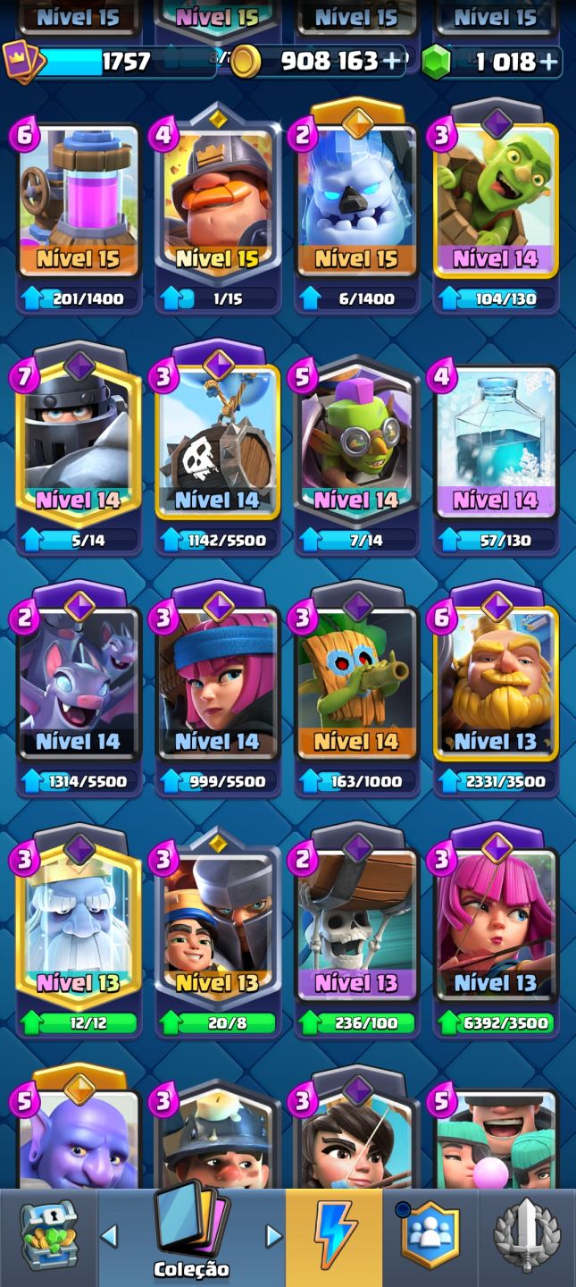 CONTA CLASH ROYALE-13.5k TROFÉUS| ARENA 32 | 17 EVOLUÇÕES | 9 HERÓIS | NÍVEL 16