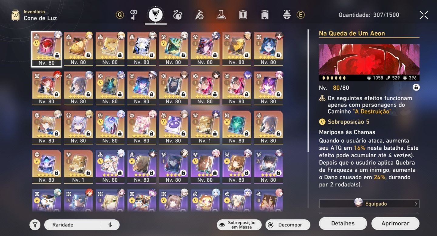 HSR Whale Nvl 70 | 53 Limitados T5 | Todos de Fate + Assinaturas |E-mail Próprio