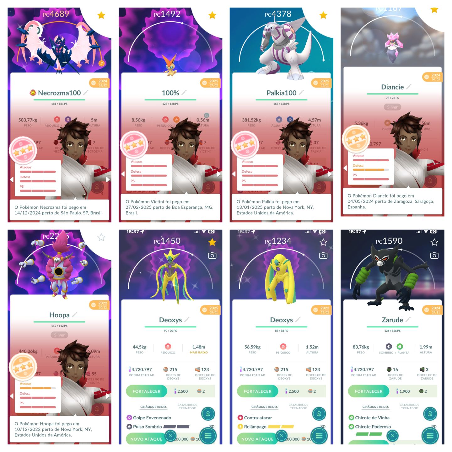 Conta LV71 com XP para o LV80 - Shundo Asas da alvorada, Victini 100% e mais