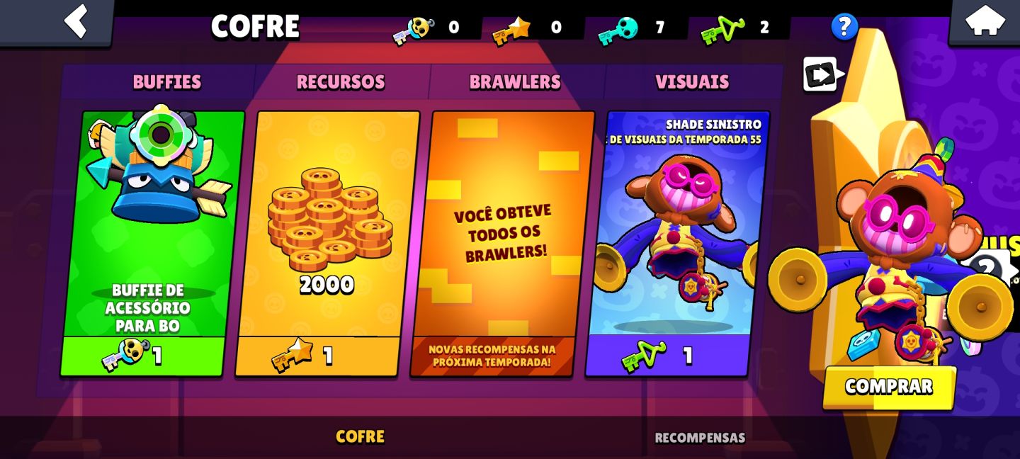 (40% Off) Conta Imperdível | 500 skins | 75 brawlers NV 11 | 3 Pro Pass