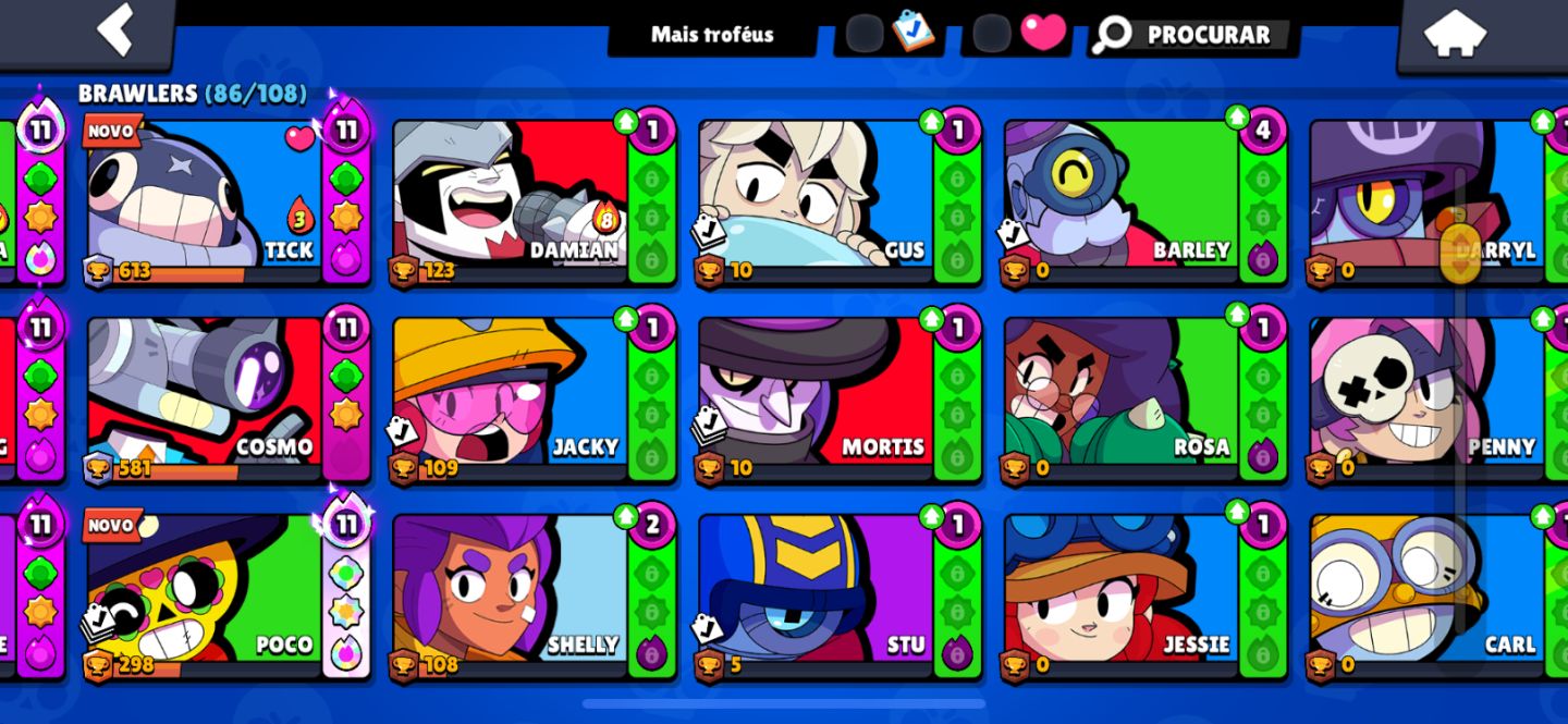 CONTA RARA E FORTE NO BRAWL STARS! | PASSES + MUITOS RECURSOS