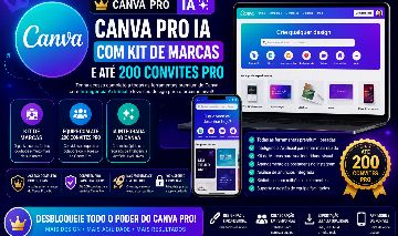 Admin Equipe Canva Pro, IA, Autopost, Apps + Convites Pro - 30 dias (seu email)