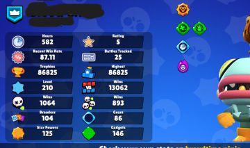 CONTA BRAWL STARS 86K TROFEUS/UPADA E CONTA COC CV 15 FULL
