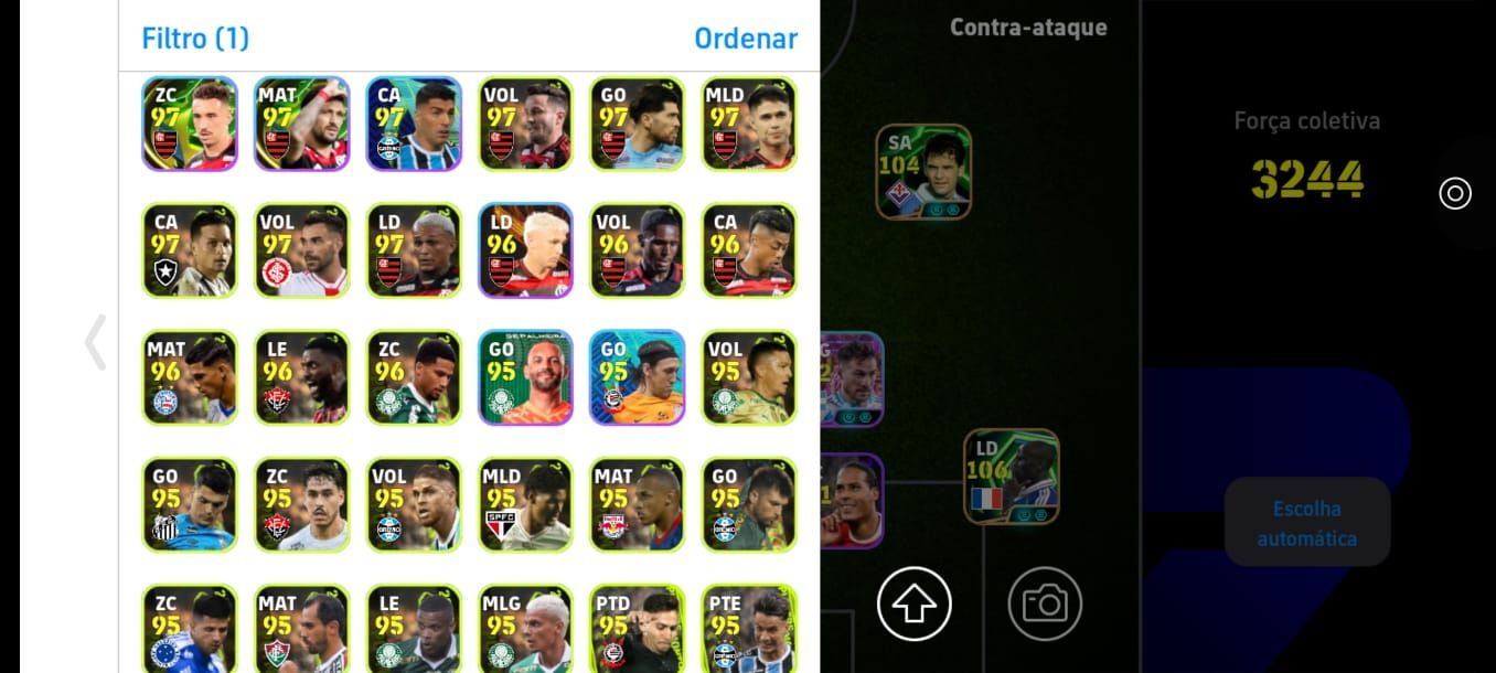 CONTA META DE EFOOTBALL MOBILE COM CARTAS RARAS DA ÉPOCA DO PES! (SUAREZ GREMIO)