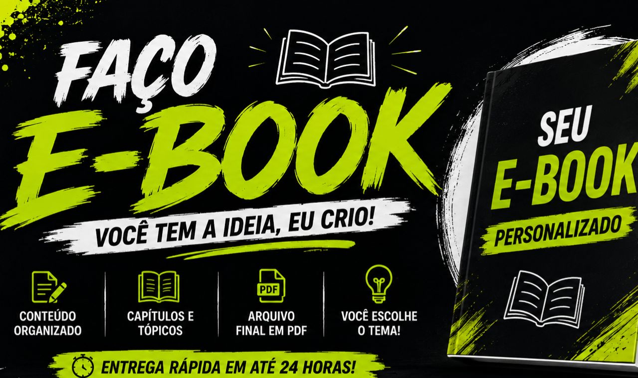 FAÇO E-BOOK PERSONALIZADO PARA VOCÊ | QUALQUER TEMA OU NICHO