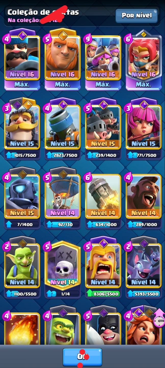Conta Clash Royale Cartas nível 16 e 15 Nível 1705 14000 Troféus