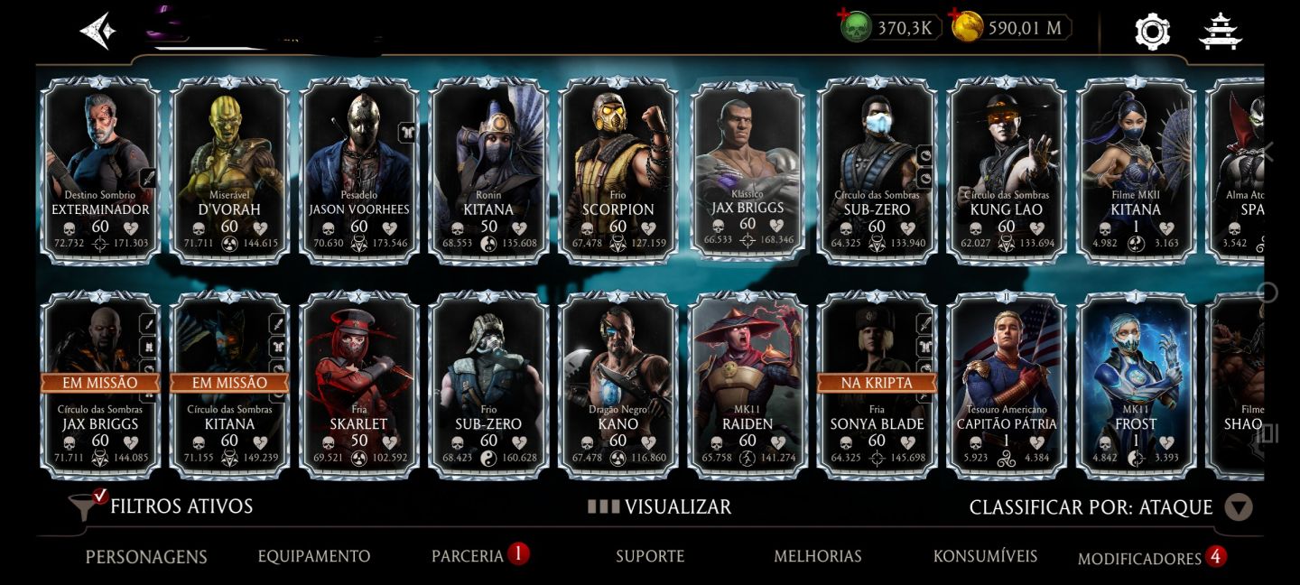 CONTA MK MOBILE END-GAME | 370K ALMAS | 101K RUBIS | FULL FX: DIAMANTE+ÉPICOS