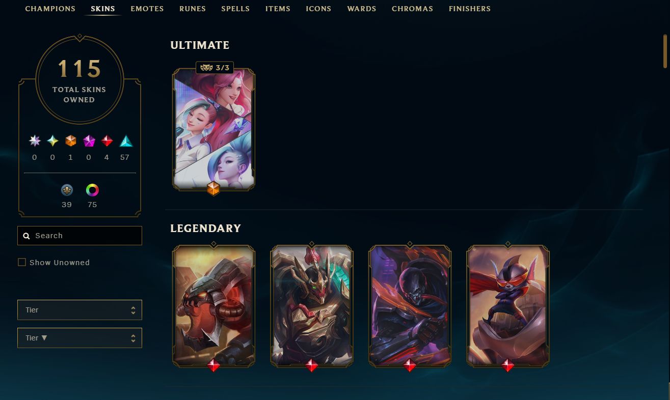 CONTA LOL MESTRE 400PDL+ / LV 301 / FULL ACESSO AOS DADOS / 158 SKINS / HONRA 5
