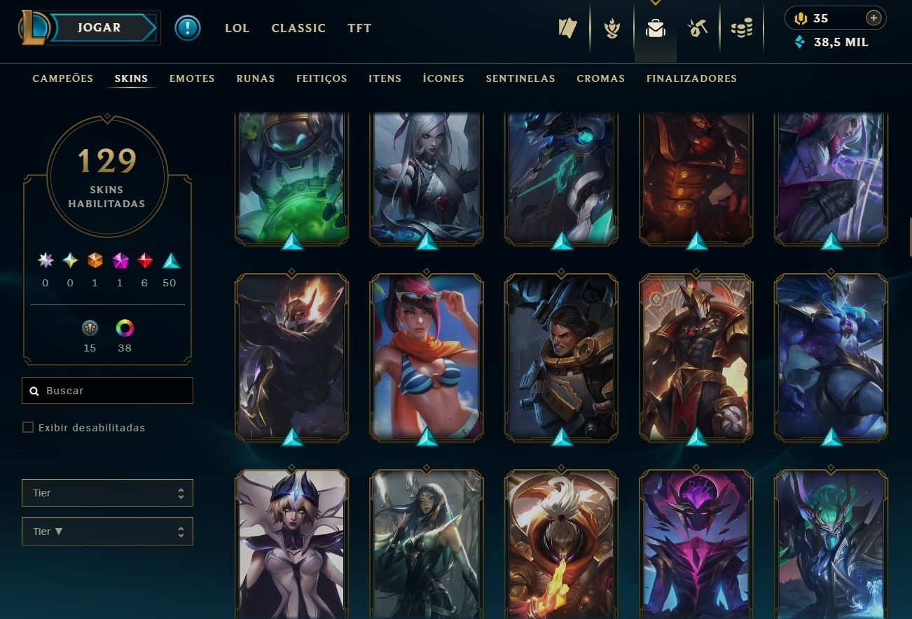 CONTA DE 2020 - 129 SKINS - LVL 328 - TODOS CAMPEÕES - 38K DE EA - 38 CROMAS