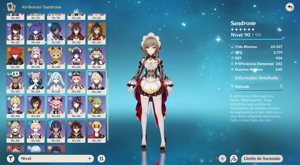 Conta GENSHIN + HSR + ZZZ ZIBAI, FLINS, CYRENE, EVANES, REMIELLE, SHUNG, PHOENIX