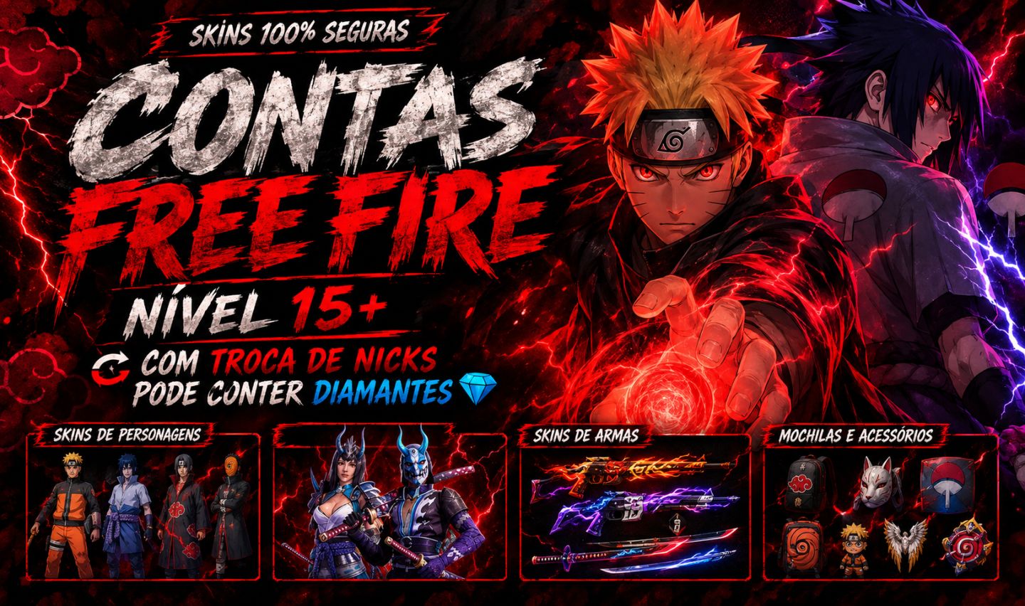 [AS MELHORES CONTAS DO FREE FIRE] || CONTAS FREE FIRE LVL 15+ COM SKINS