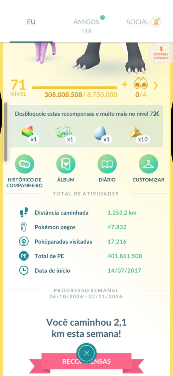 CONTA POKEMON GO LVL 71 - ANO 2017