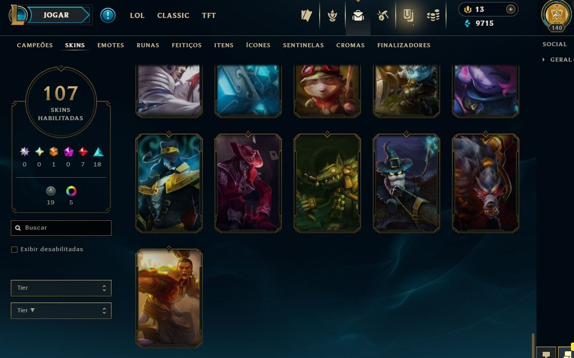 Full Acesso - 107 Skins - 120 Campeões - Level 140 Promoção Apenas Hoje!!!!