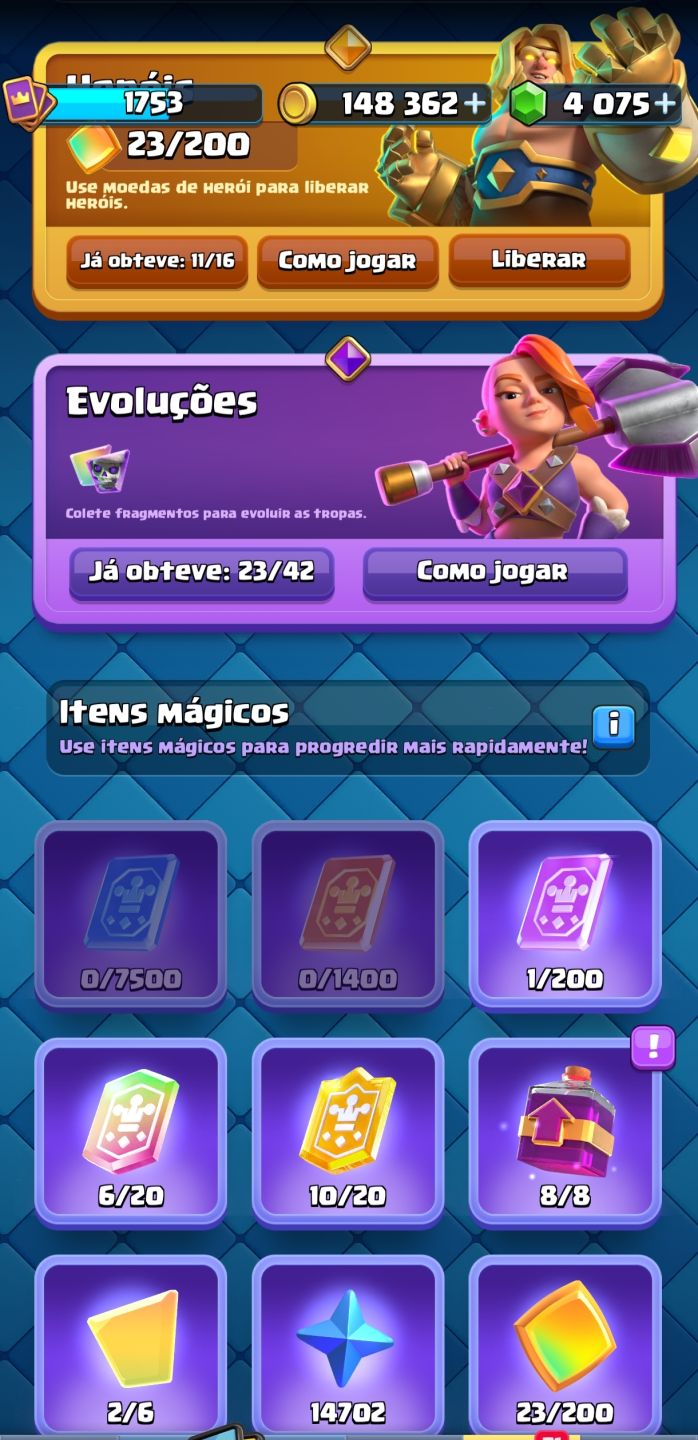 Conta 3 em 1! Brawl Stars, Clash Royale e Clash of Clans!