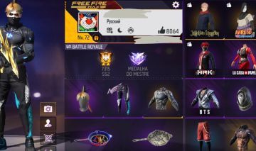 Conta free fire com diversas armas atributadas