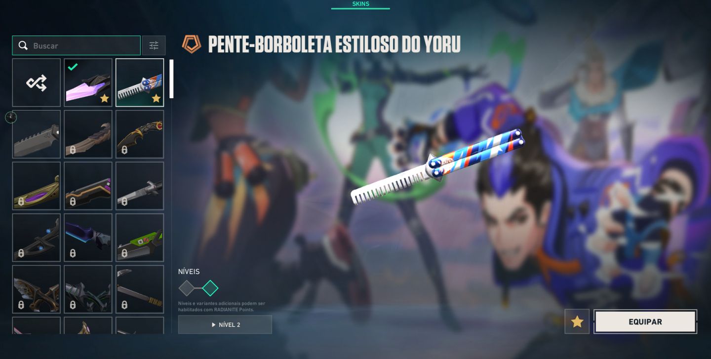 COnta Valorant, 2 skin de faca e muito mais