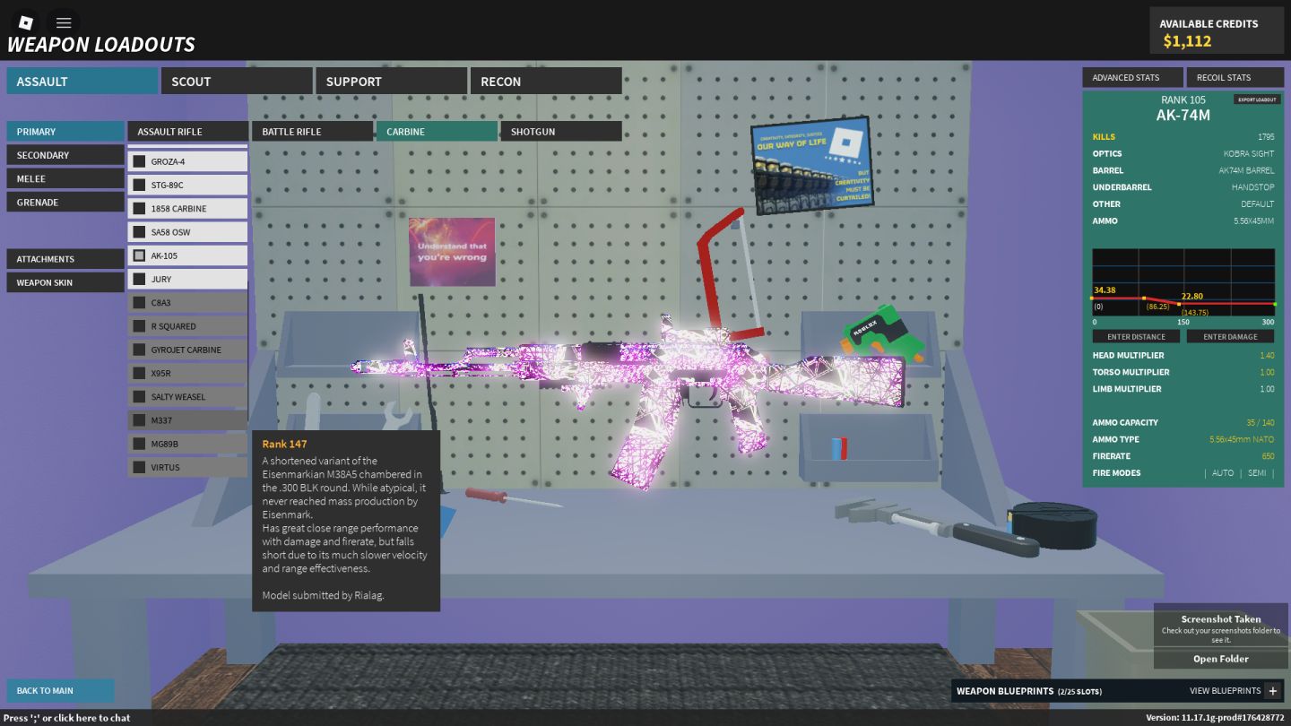 CONTA DE PHANTOM FORCES RANK 117, COM ALGUNS PREBUYS! 11K DE ROBUX GASTO NA ACC!