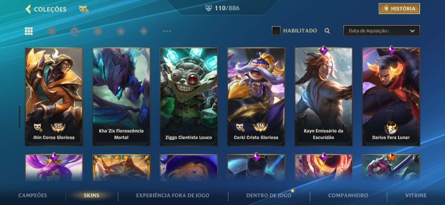 Conta WR top pra deixar como main