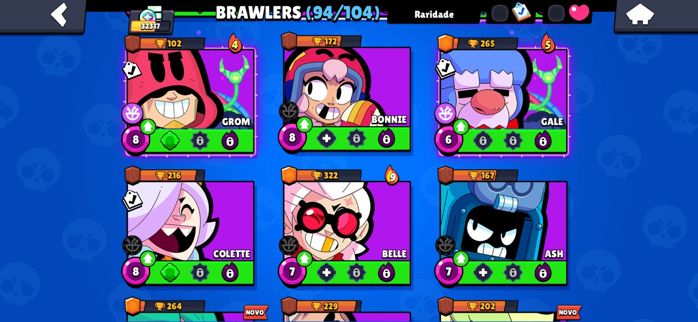 Conta de Braw Stars,97 brawlers,32k troféus.