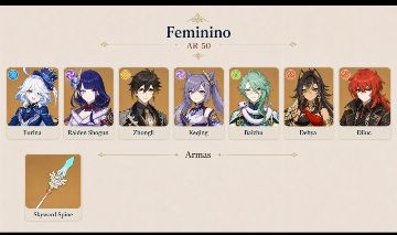 CONTA GENSHIN IMPACT COM 7 PERSONAGENS T5 & ARMA [MUITO TOP]