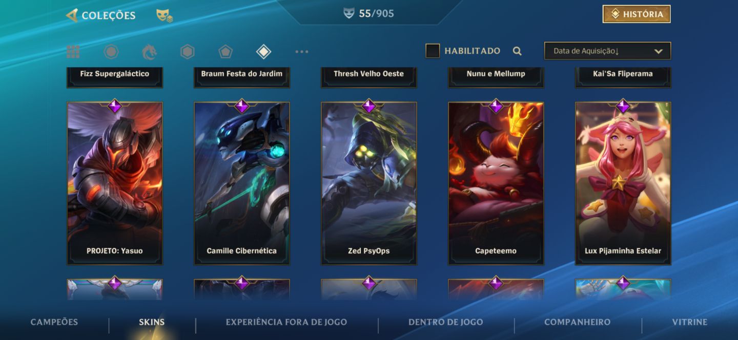 CONTA WILD RIFT | 55 SKINS | 4 LENDÁRIAS | 26 ÉPICAS | LVL 75 | ORIGINAL DE 2