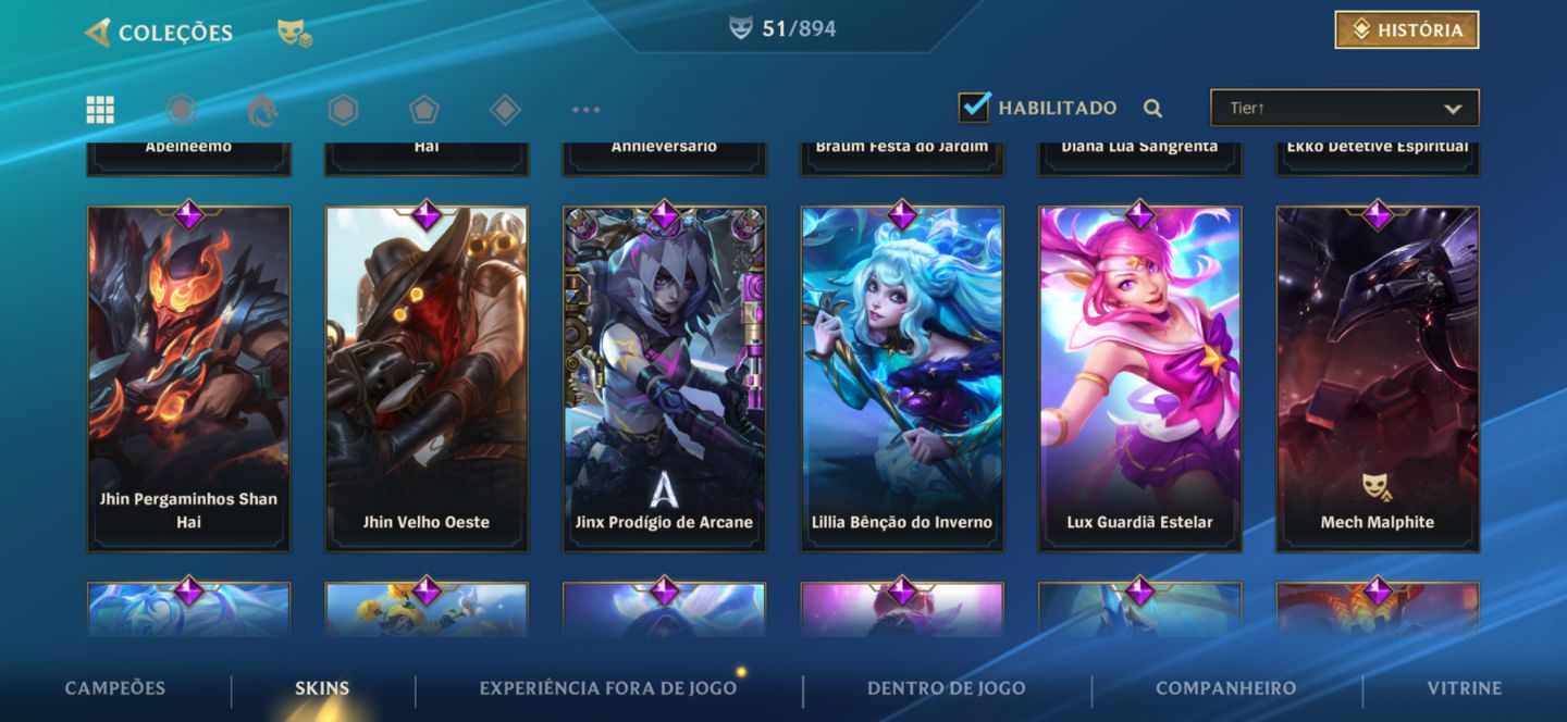 Conta Wild Rift || 51 skins (2 lendárias) || 87 campeões