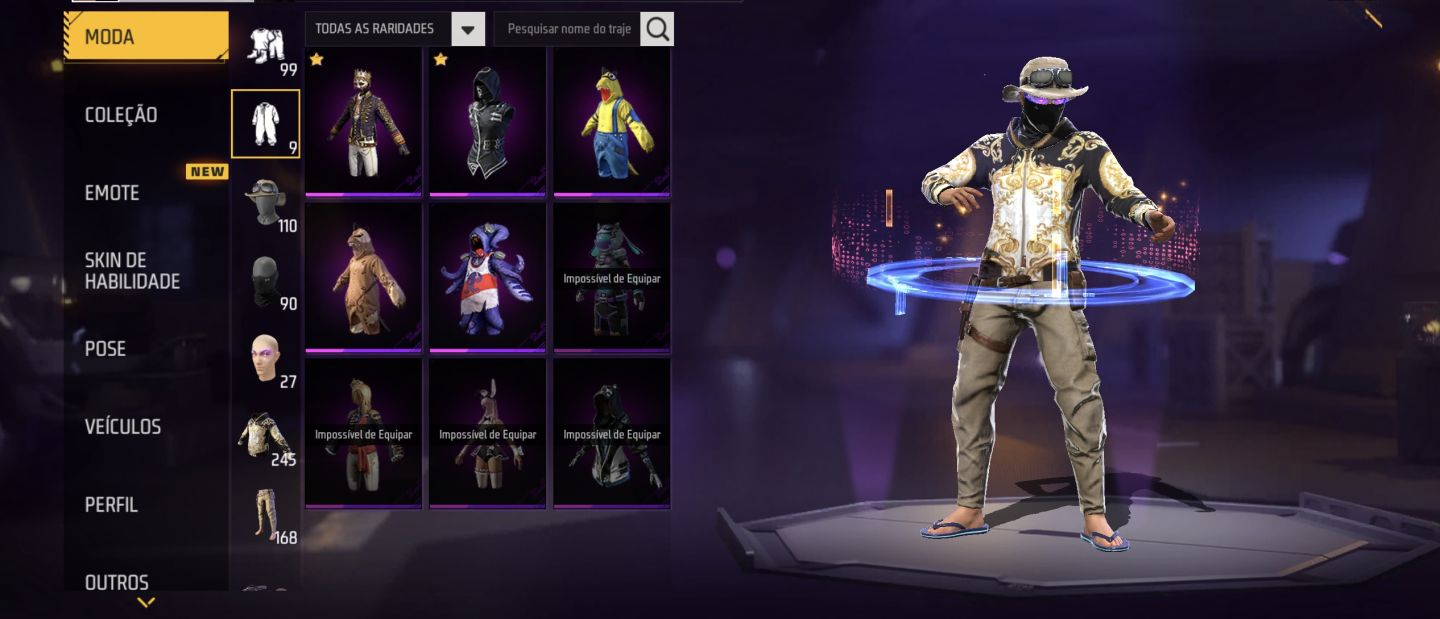 Conta free Fire antiga com 4,5,6,7 passe