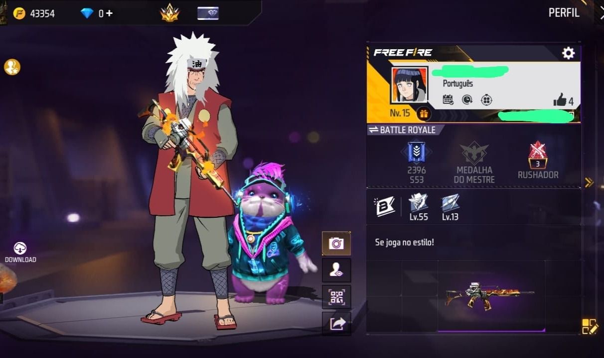 CONTA FF COMPLETA NV 15 - PARCERIA NARUTO (JIRAYA) + G36 COMBUSTÃO ESP