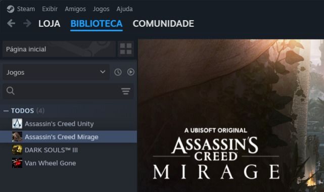 Conta Steam 3 Jogos (Dark Souls 3 Deluxe, Assassins Creed Mirage e Unity)