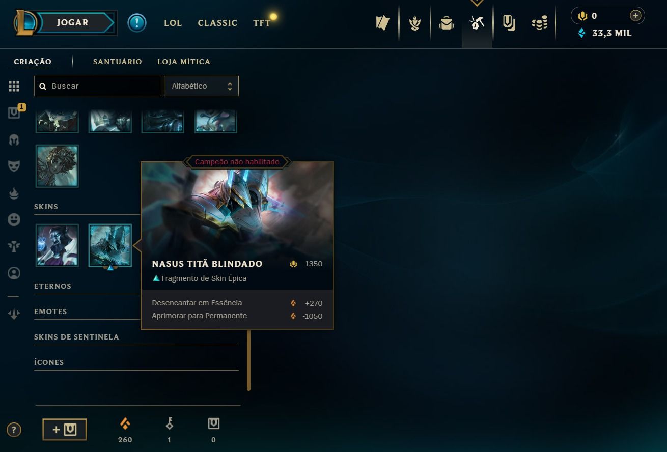 CONTA UPADA A MÃO - 41 SKINS - LVL 30 - 35 CAMPEÕES - 33K DE EA - SKINS NO BAÚ