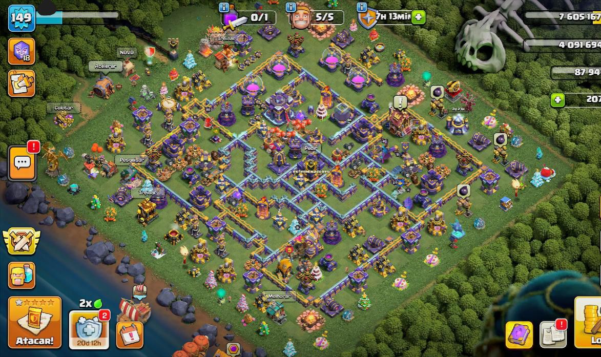 Conta clash of clans cv 15 e clash royale arena 20