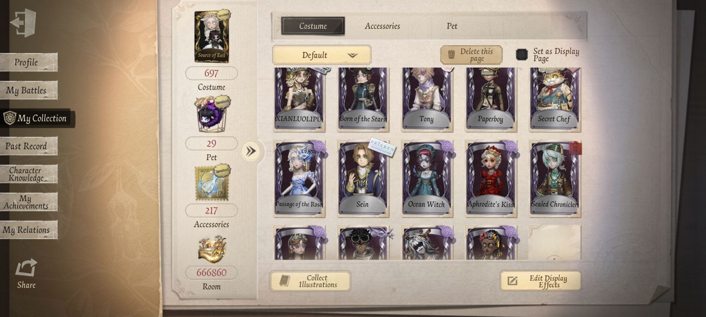 Conta Identity V (NA/EU Android) - Limitados, Danganronpa, Persona, Misty Villa