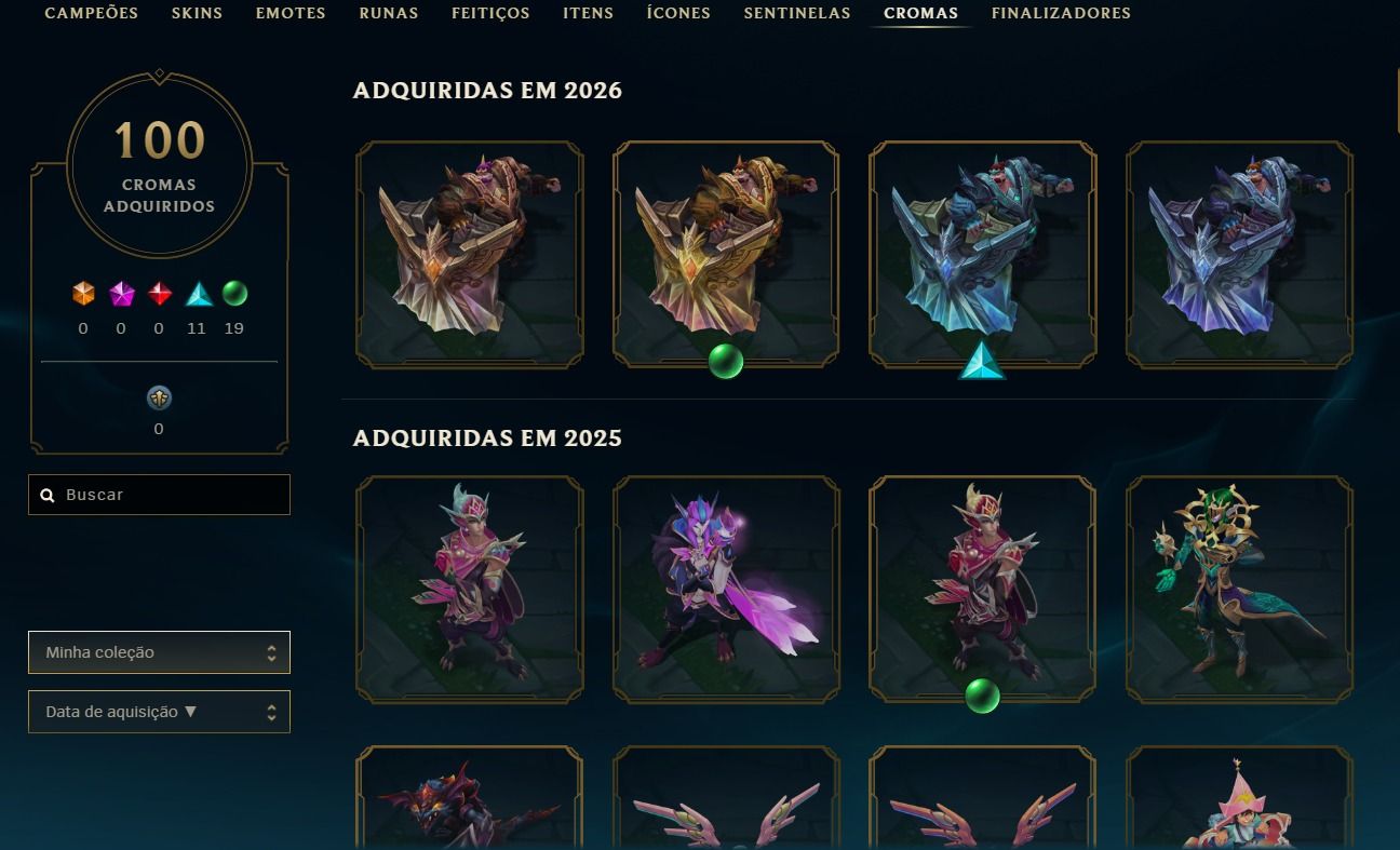 Conta com 4 skin primatica e 3 ultimate